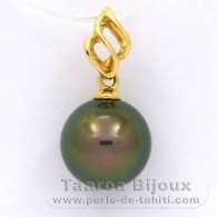 Pendentif en Or 18K et 1 Perle de Tahiti Ronde A 9.8 mm