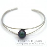 Bracelet en Argent et 1 Perle de Tahiti Semi-Baroque C 9.5 mm