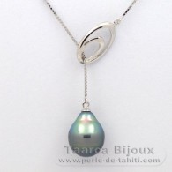 Collier en Argent et 1 Perle de Tahiti Semi-Baroque A 10.3 mm