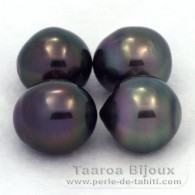 Lot de 4 Perles de Tahiti Semi-Baroques C de 10.1 à 10.4 mm