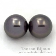 Lot de 2 Perles de Tahiti Rondes C 12.2 mm