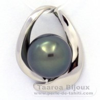 Pendentif en Argent et 1 Perle de Tahiti Ronde C 10.9 mm