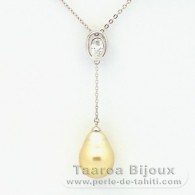 Collier en Argent et 1 Perle d'Australie Semi-Baroque C 11.6 mm