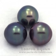 Lot de 3 Perles de Tahiti Semi-Baroques C de 12 à 12.1 mm