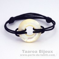 Bracelet en Coton et Nacre de 25 mm