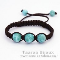 Bracelet en nylon et 5 Larimar - 5.4 gr