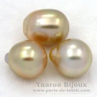 Lot de 3 Perles Australiennes Semi-Baroques C de 10.5 à 10.8 mm