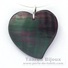 Pendentif en nacre de Tahiti et Argent rhodi .925