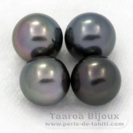 Lot de 4 Perles de Tahiti Rondes C de 8 à 8.4 mm