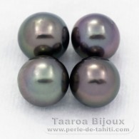 Lot de 4 Perles de Tahiti Rondes C de 8.1 à 8.4 mm