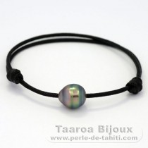 Bracelet en Coton Wax et 1 Perle de Tahiti Cercle B 9.8 mm