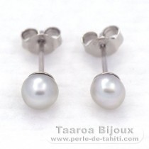 Boucles d'oreilles en Argent et 2 Keishis de Tahiti
