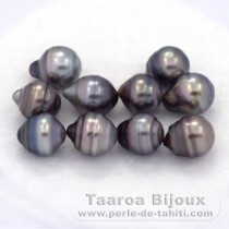Lot de 10 Perles de Tahiti Cerclées C de 8 à 8.2 mm