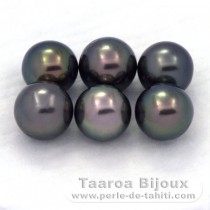 Lot de 6 Perles de Tahiti Rondes C de 8.5 à 8.9 mm