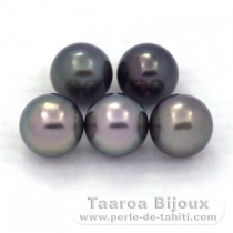 Lot de 5 Perles de Tahiti Rondes C 8.4 mm