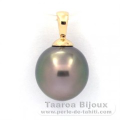 Pendentif en Or 18K et 1 Perle de Tahiti Semi-Baroque B 10.3 mm