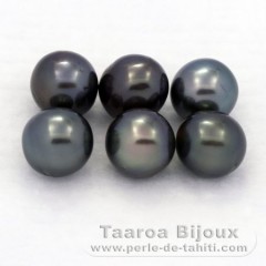 Lot de 6 Perles de Tahiti Semi-Baroques C/D de 8  8.2 mm