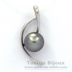 Pendentif en Argent et 1 Perle de Tahiti Ronde C 8.3 mm