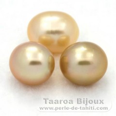 Lot de 3 Perles Australiennes Semi-Baroques C 9.8 mm
