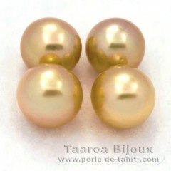 Lot de 4 Perles Australiennes Semi-Rondes C de 8.8 à 9.4 mm