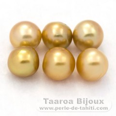 Lot de 6 Perles Australiennes Semi-Baroques C de 8.5 à 8.9 mm