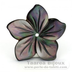 Fleur en nacre de Tahiti - Diamtre : 20 mm