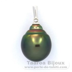 Pendentif en Argent et 1 Perle de Tahiti Cercle C 12.3 mm