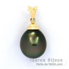 Pendentif en Or 18K et 1 Perle de Tahiti Semi-Baroque B 11.2 mm