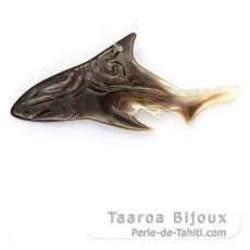 Pendentif Requin en nacre de Tahiti