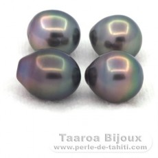 Lot de 4 Perles de Tahiti Semi-Baroques B de 9 à 9.3 mm