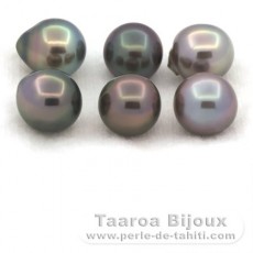 Lot de 6 Perles de Tahiti Semi-Baroques C de 9.7 à 9.9 mm