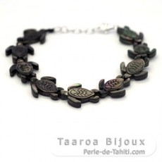 Bracelet Tortues en nacre de Tahiti - Longueur = 19.5 cm