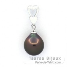 Pendentif en Argent et 1 Perle de Tahiti Semi-Baroque B 10.2 mm
