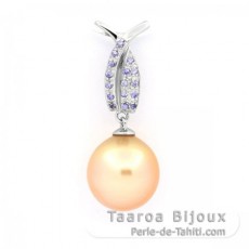 Pendentif en Argent et 1 Perle d'Australie Semi-Baroque B/C 11.7 mm