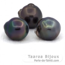 Lot de 3 Perles de Tahiti Baroques D de 12.5 à 12.7 mm