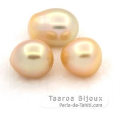 Lot de 3 Perles Australiennes Semi-Baroques BC de 11 à 11.1 mm
