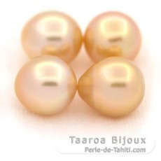 Lot de 4 Perles Australiennes Semi-Baroques C de 10.5 à 10.6 mm