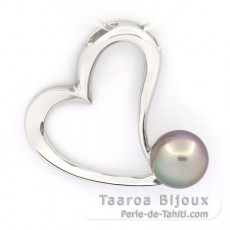Pendentif en Argent et 1 Perle de Tahiti Semi-Baroque B 9.2 mm