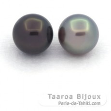 Lot de 2 Perles de Tahiti Rondes C 10.8 mm