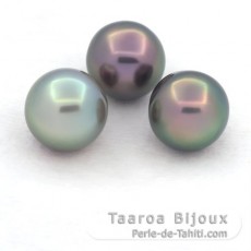 Lot de 3 Perles de Tahiti Semi-Baroques B 10.8 mm