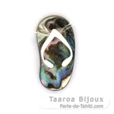 Pendentif Sandale en Abalone et Argent .925 Rhodi