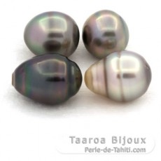 Lot de 4 Perles de Tahiti Cerclées B/C de 10 à 10.3 mm