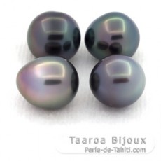 Lot de 4 Perles de Tahiti Semi-Baroques B de 8.8 à 8.9 mm
