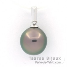 Pendentif en Argent et 1 Perle de Tahiti Semi-Baroque B 9.7 mm