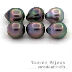 Lot de 6 Perles de Tahiti Semi-Baroques B de 8.7  8.9 mm