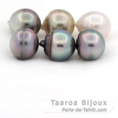 Lot de 6 Perles de Tahiti Cerclées C de 11 à 11.4 mm