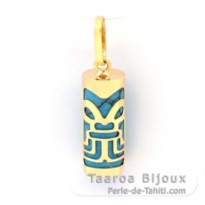 Pendentif en Or 18K et Turquoise - 12 mm - Abondance