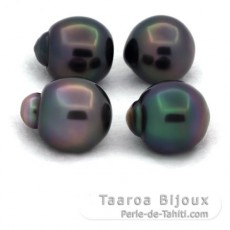 Lot de 4 Perles de Tahiti Semi-Baroques C de 11.7  11.9 mm