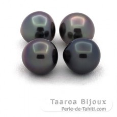 Lot de 4 Perles de Tahiti Semi-Baroques B de 11 à 11.3 mm