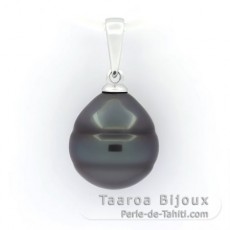 Pendentif en Argent et 1 Perle de Tahiti Cerclée C 11.3 mm